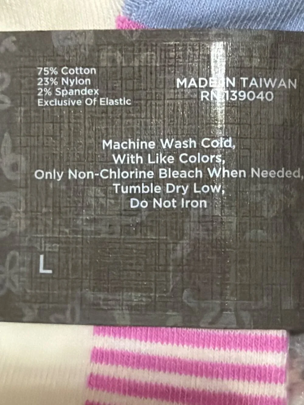 Matilda Jane Enchanted Garden Girls NWT Large Socks Pink & Blue Stripes & Zigzag